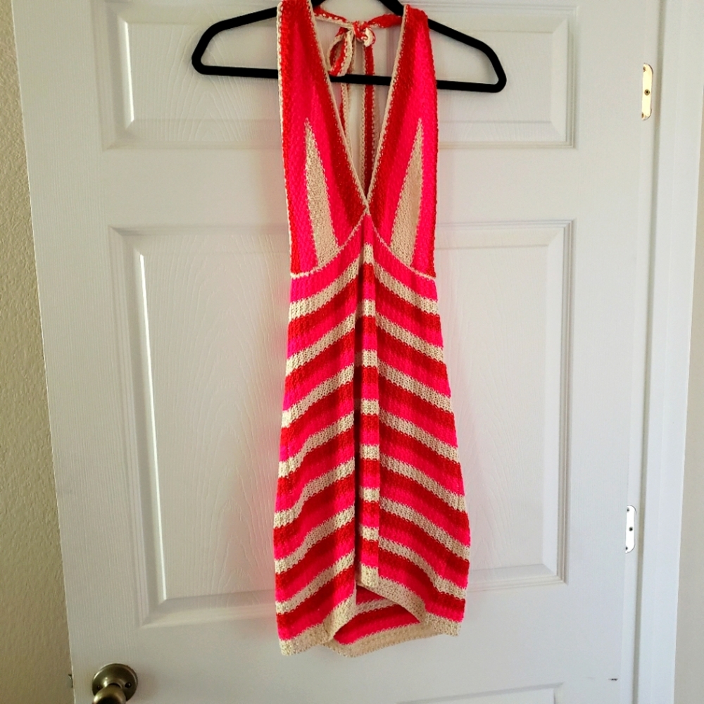 Womans Crochet Halter Dress